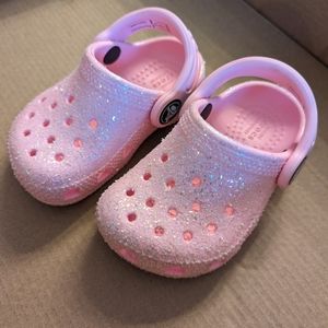 Toddler Crocs Size 4 Pink Glitter